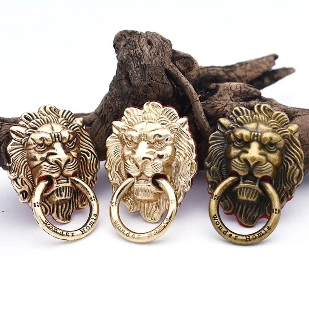 

Lion Shape 1 pcs Retro Plating With Back Glue Alloy Drawer Konbs Cabinet Pulls Door Handle Mobile Phone Holders