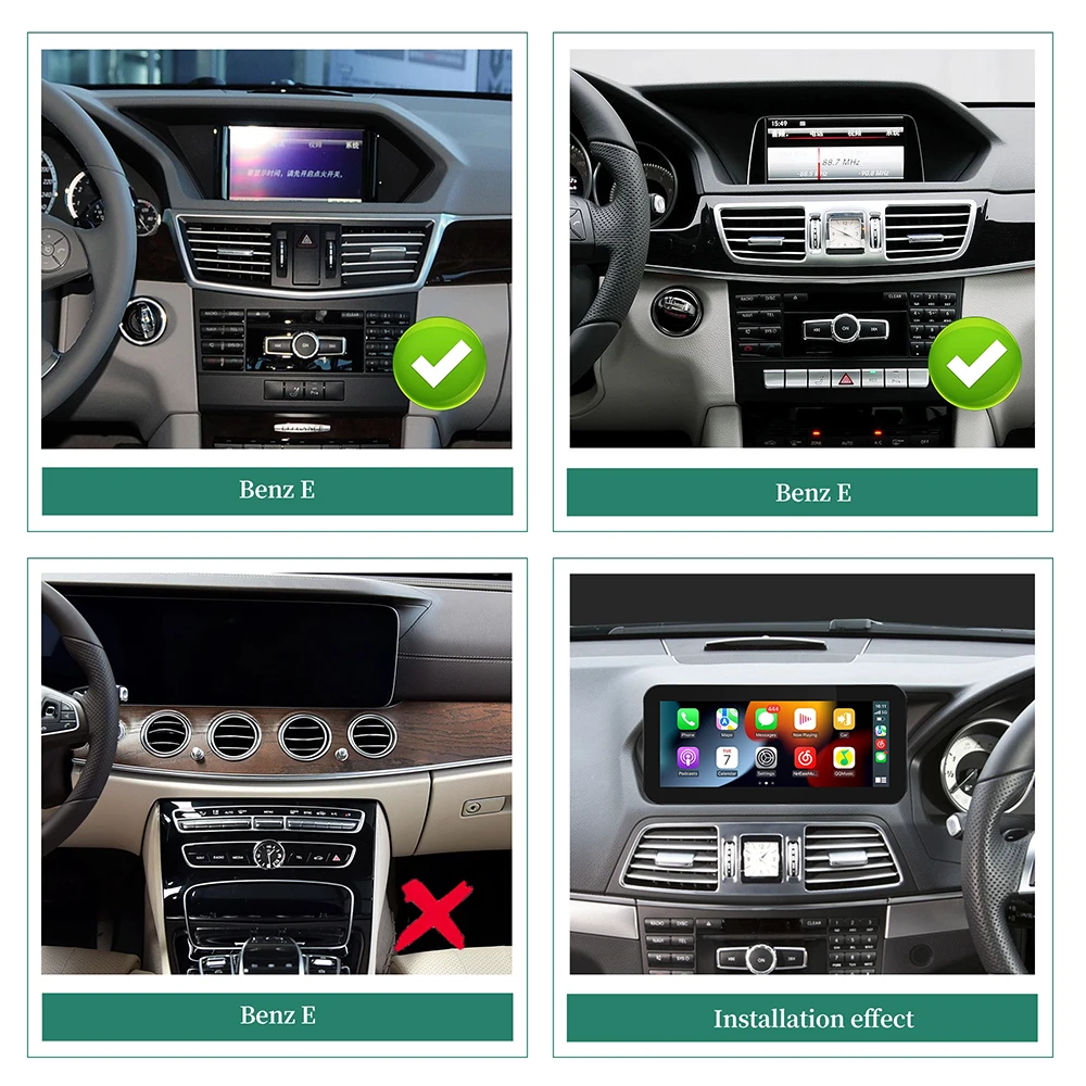 4G Wireless Android Auto Mirroring für E-Klasse NTG 4.5/4.7 Mercedes W212 Apple CarPlay Upgrade 10,25 Zoll 4G Wireless CarPlay Wi-Fi – Detail 1