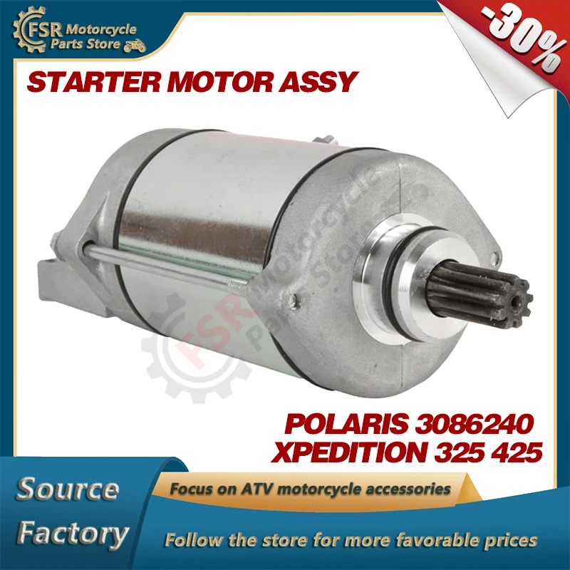 

Starter motor assy,Fits Polaris Xpedition 325 425 2000-2002, P/N:3086240,Quad buggy parts
