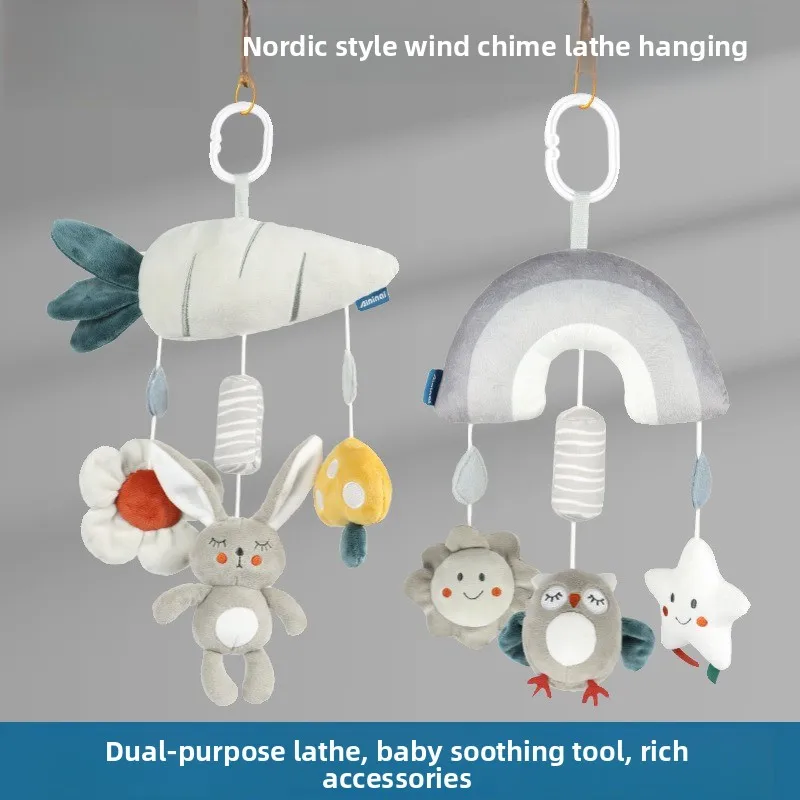 Новая детская коляска для детей 0-3 лет, подвесные серые животные, колокольчики, плюшевая игрушка на складе