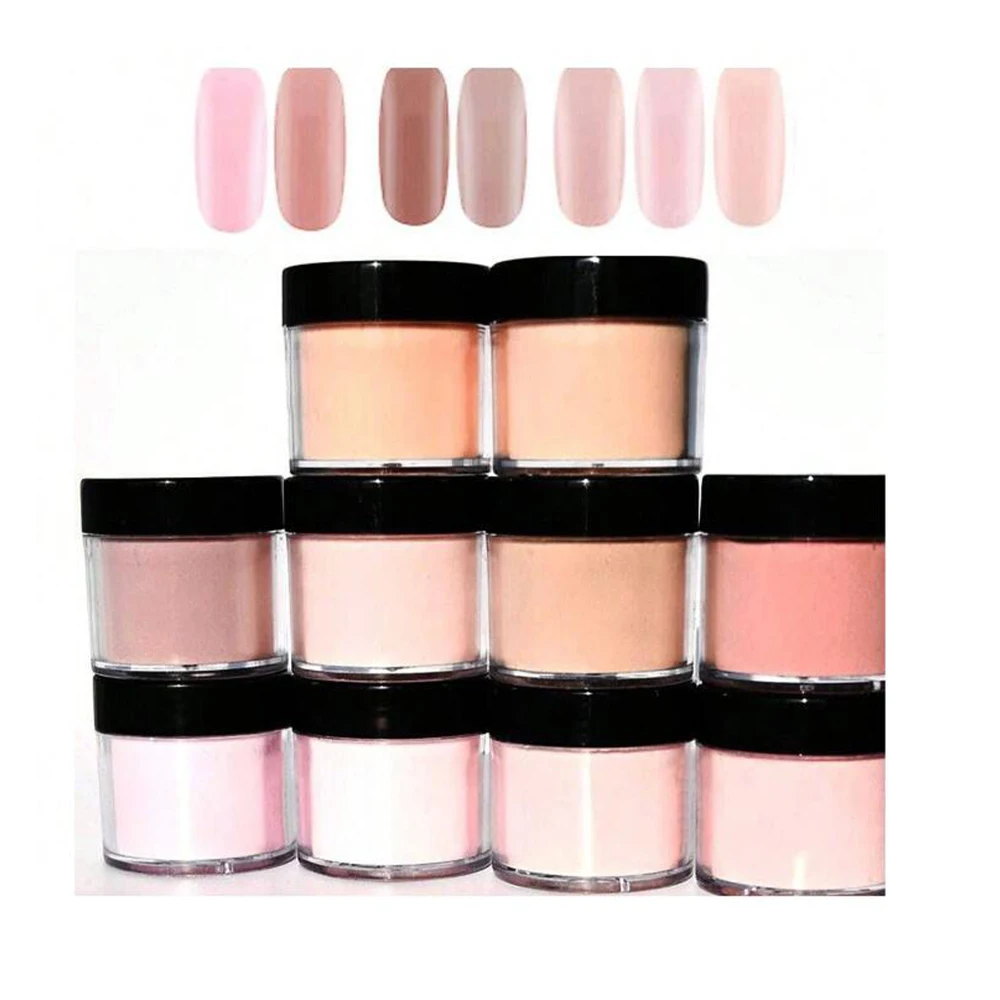 Juego de polvo acrílico para uñas Nude, 10ml x 10 tarros, tonos de piel para todas las estaciones, uñas neutras y Nude para tallado 3D, extensiones de uñas francesas