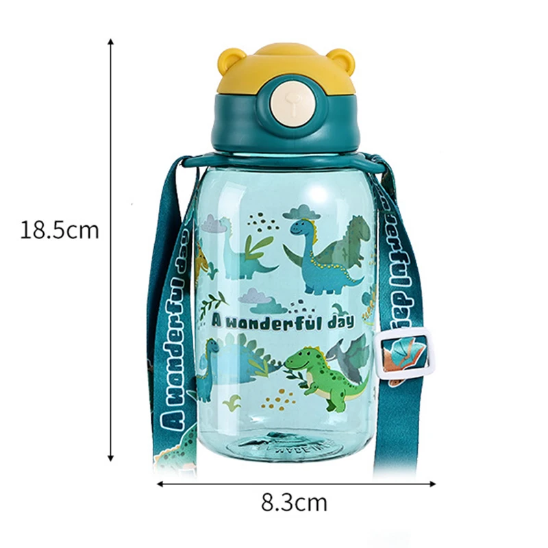 650ml Cute Kids Water Bottle With Straw BPA Free Leakproof Outdoor Portable Children\'s Water Bottle for School Student Gifts