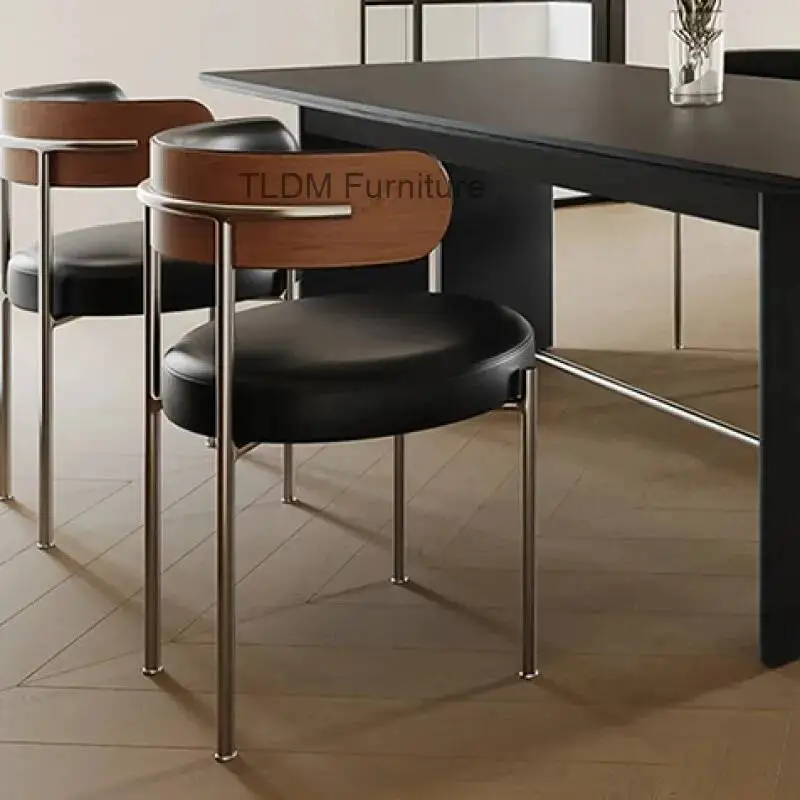 

Легкий роскошный стул для гостиной, простой стул из нержавеющей стали, домашние обеденные стулья, островные стулья, современные стулья для спальни, кабинета, отдыха