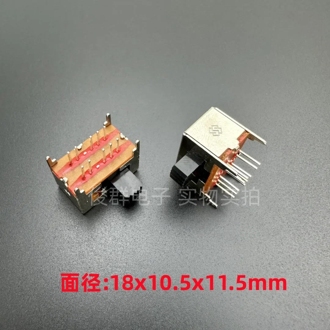 10pcs/ SK24D01G6 toggle switch horizontal double row 10 foot 4 gear handle height 6mmSK24D04G6 4 fixed foot side dial