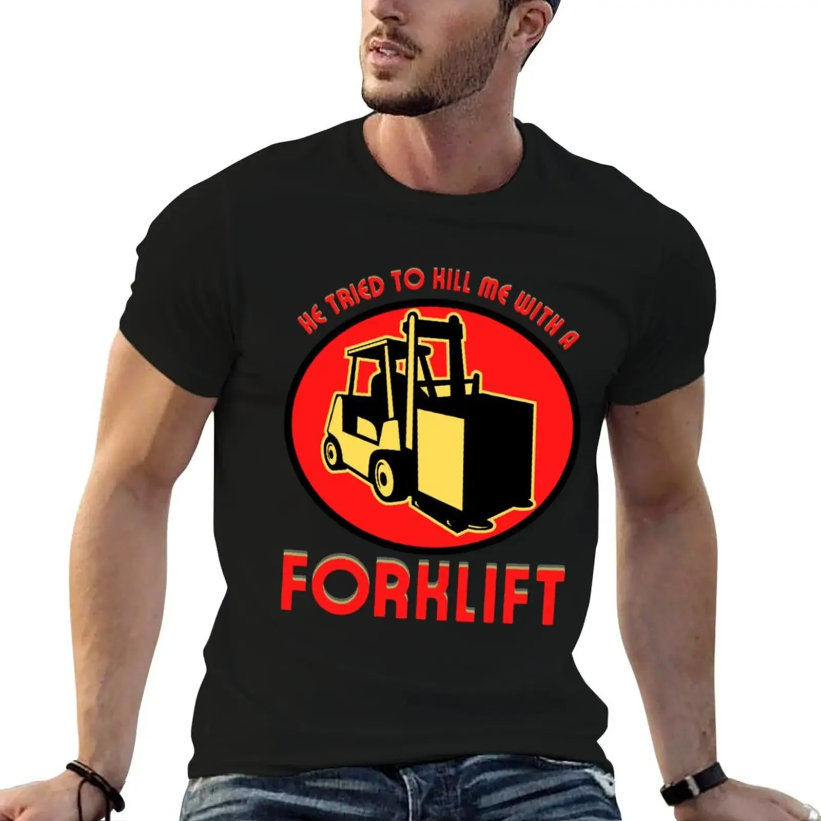 

He Tried To Kill Me With A Forklift - Face Mask, Tote bags, Pins, and MORE! T-Shirt tees football t shirt mens designer clothes