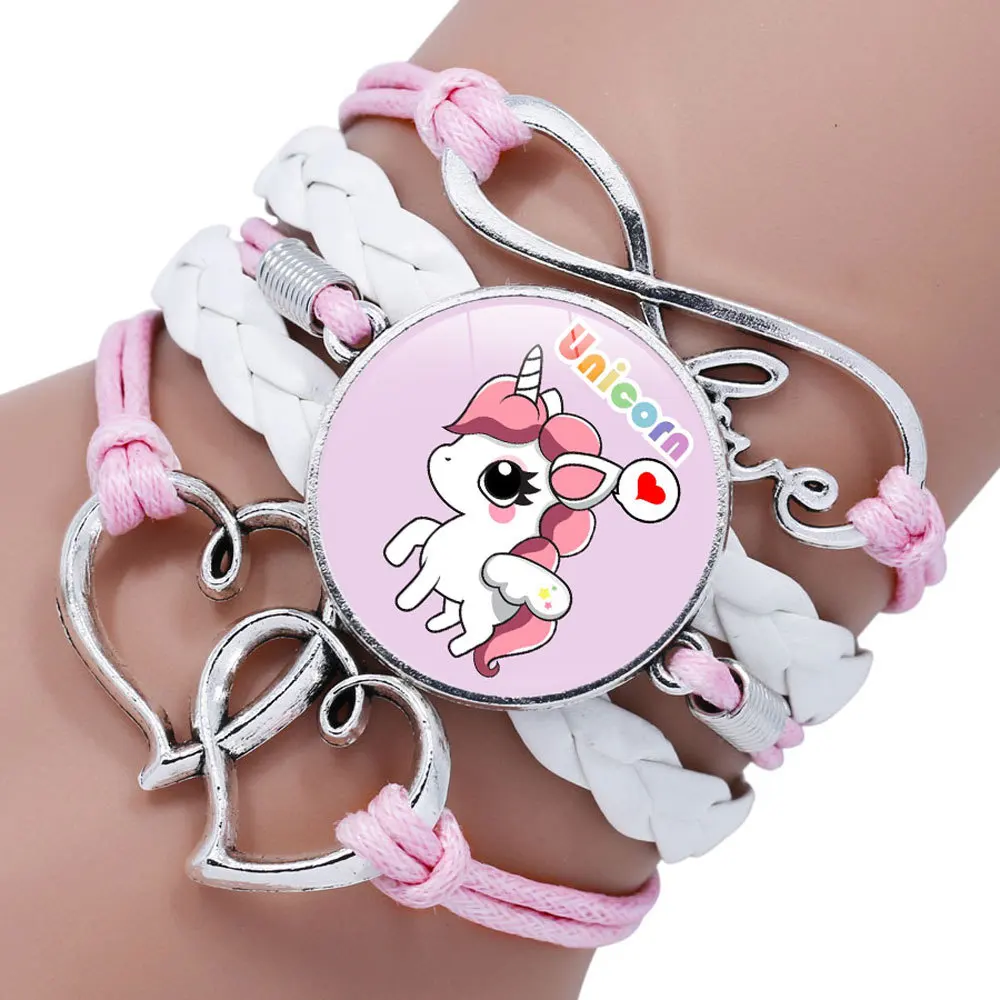 Unicorn Braided Kids Bracelet for Girls  Friendship Bracelets Jewelry Multi-layer Charm Bracelet Fashion Jewelry image 4