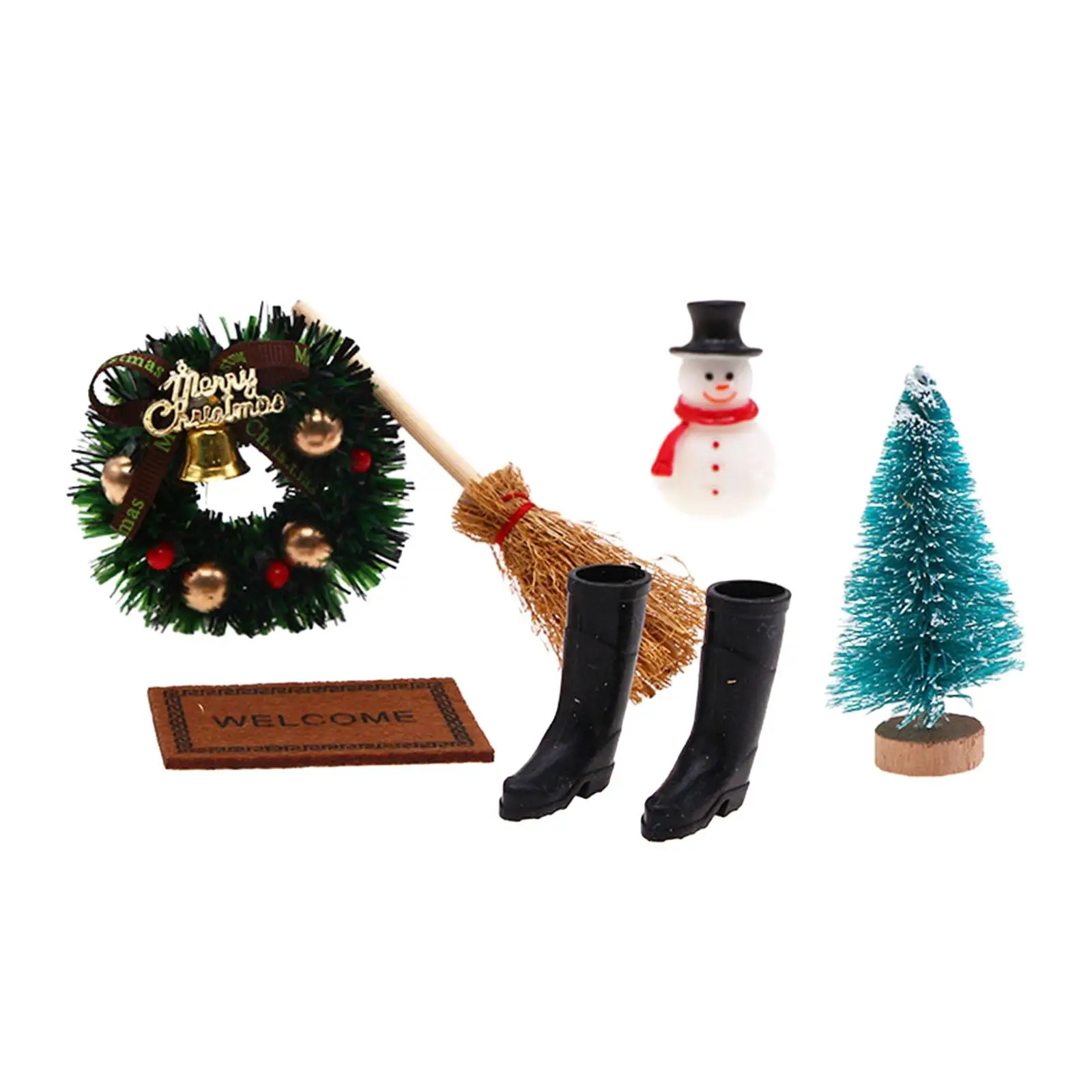 6X1:12 Poppenhuis Kerst Xmas Decor Diy Sneeuwpop Set Voor Micro Landschap