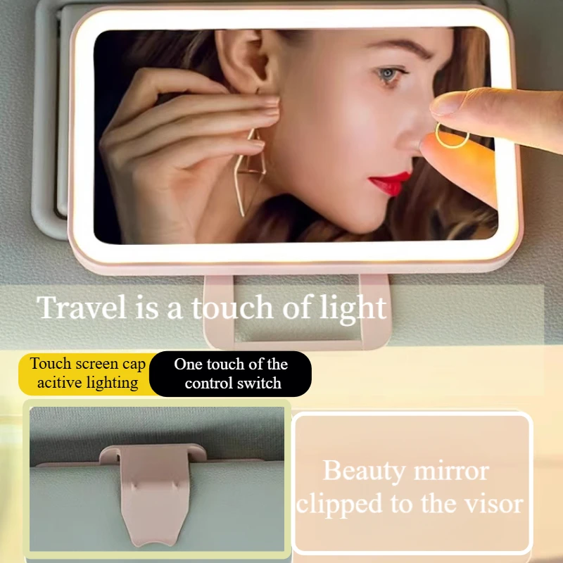 For Changan NEVO A07 Car makeup mirror LED three-color makeup mirror charging visor makeup light