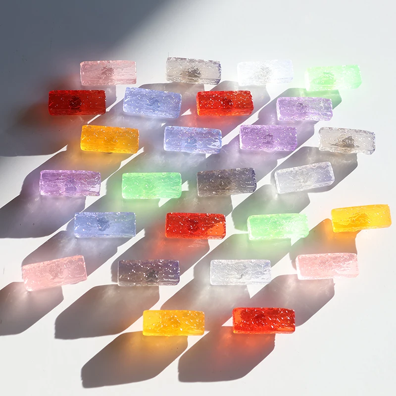 8 Colors Clear Resin Ice Brick Square Refrigerator Magnet Strong Magnetic Stickers for Map Memo Photo Fixed Home Traceless Decor