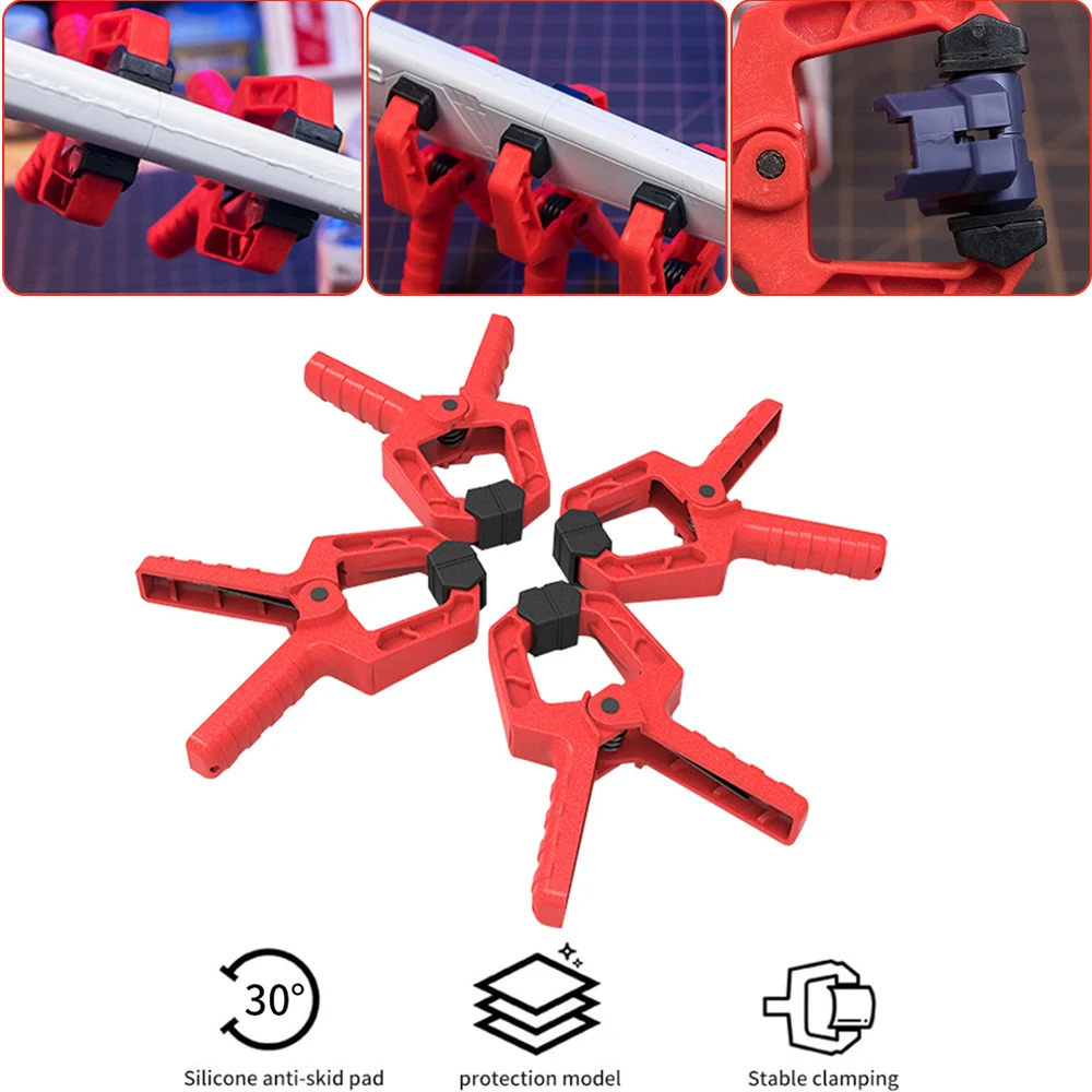

4pcs Seamless Auxiliary Clamps With Silicone Anti-Slip Pad Model Tools Kit Fit For Hobby Model Craft DIY Accessories