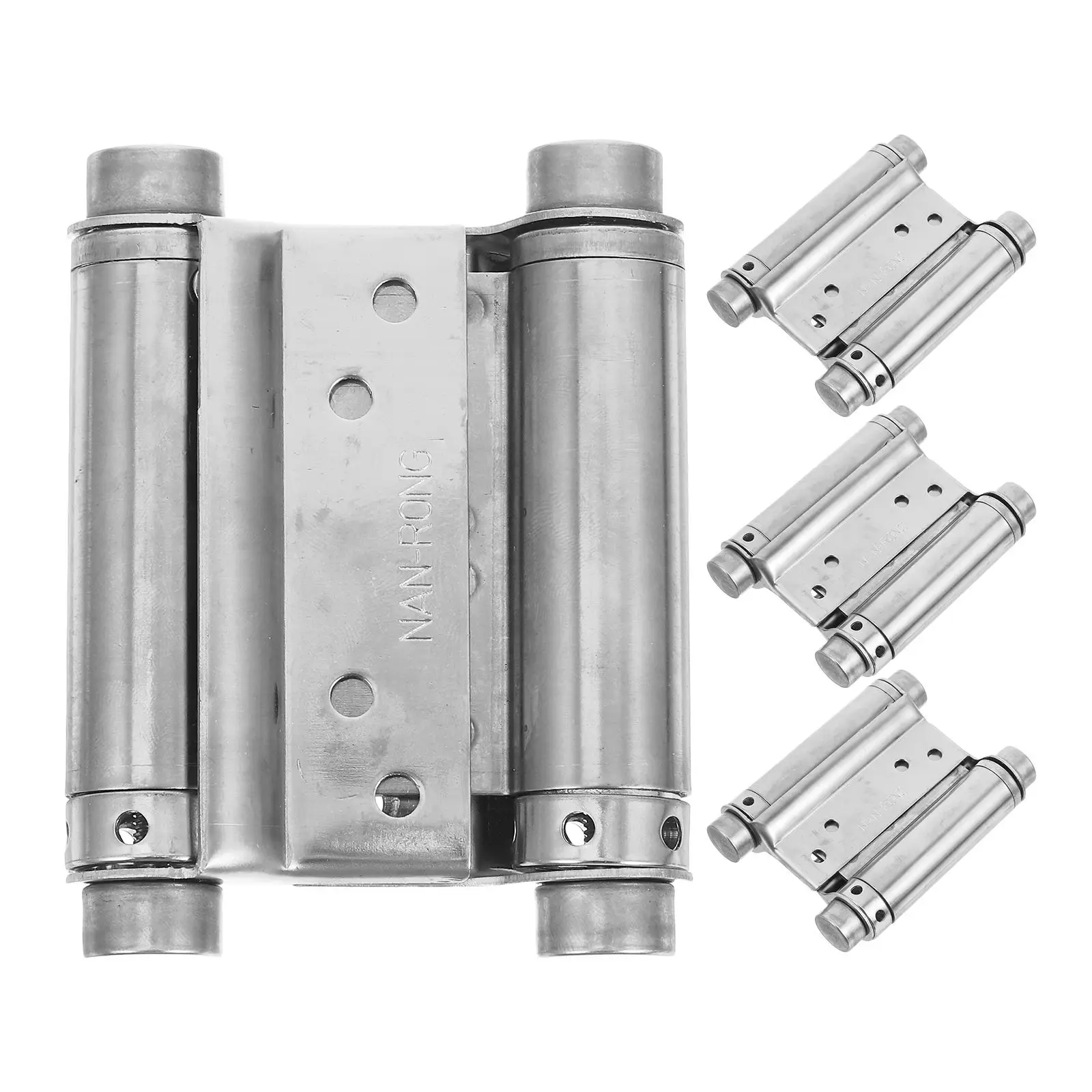 

4pcs Automatic Closing Hinge 3 Inch Double Spring Stainless Steel Door Hinges Adjustable Gate Hinges Furniture