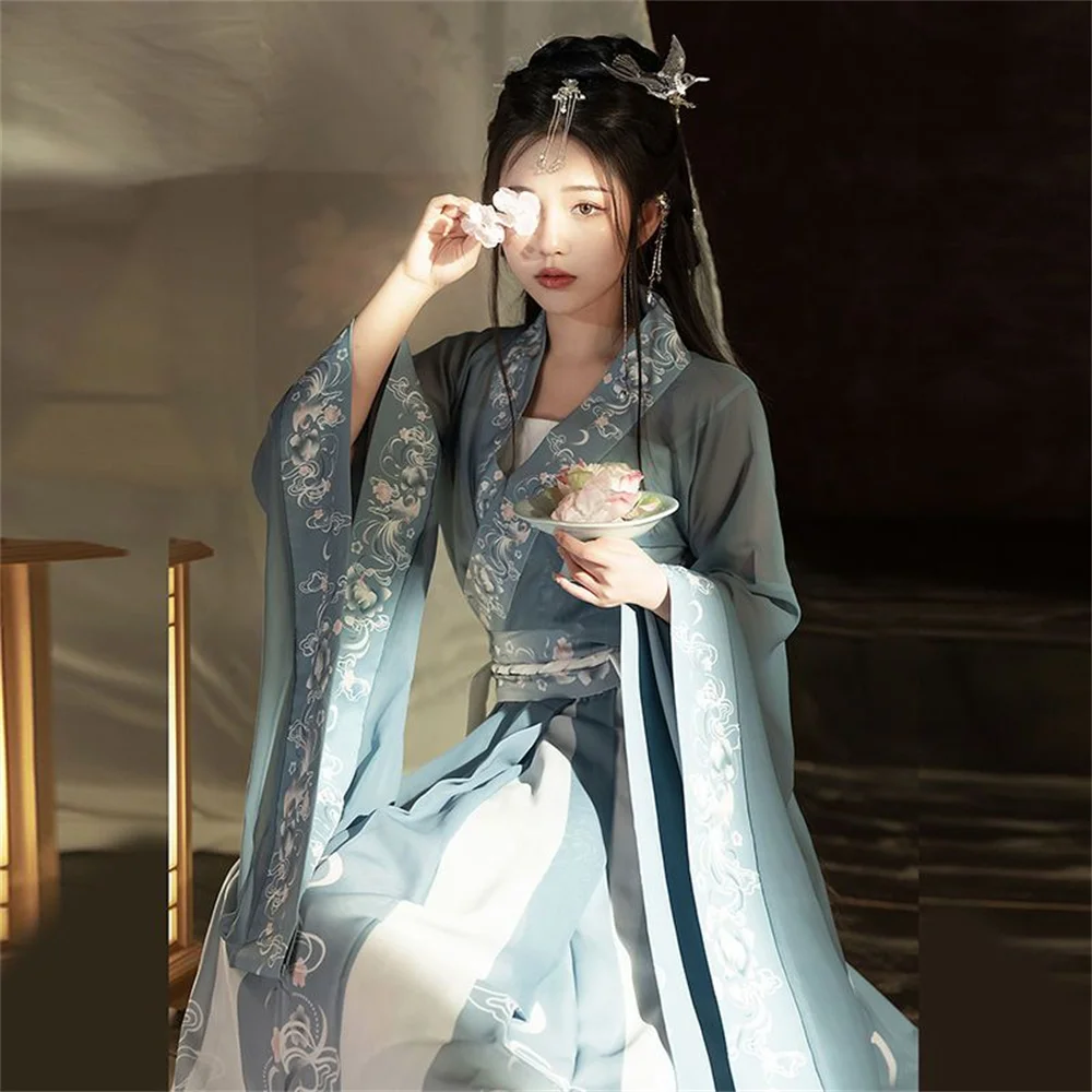 Costume tradizionale cinese Hanfu Donna Antica dinastia Han Abito da principessa orientale Lady Eleganza Dinastia Tang Abbigliamento da ballo