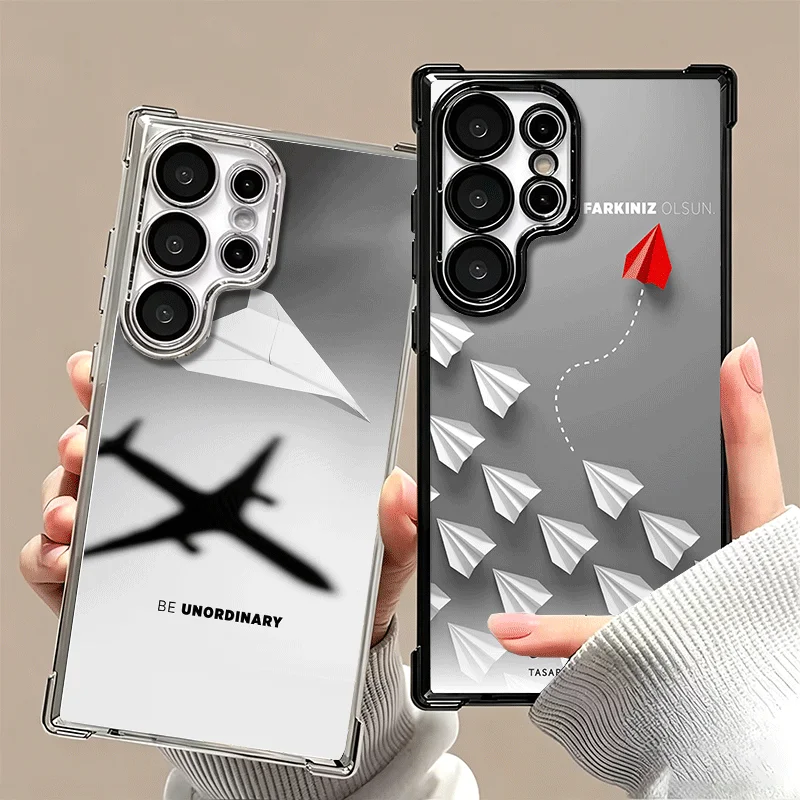Paper Airplane Boat Dream Soft Phone Case For Samsung Galaxy S26 Ultra S25 Edge S24 FE S23 Plus S22 S21 + S20 Plating Anti-Fall