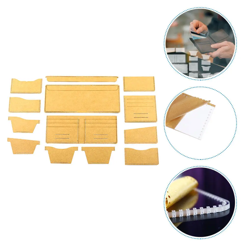 1Set Wallet Production Template Acrylic Patterns Template for Quilting Cutting Dies Sturdy Reusable Wallet Tool