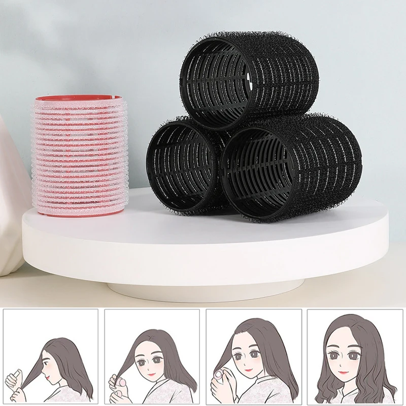 Hair Roller Set 3Pcs Self Grip Heatless Hair Curler Different Size No Heat Self-adhesive Curling Hairdressing Styling Tool.
