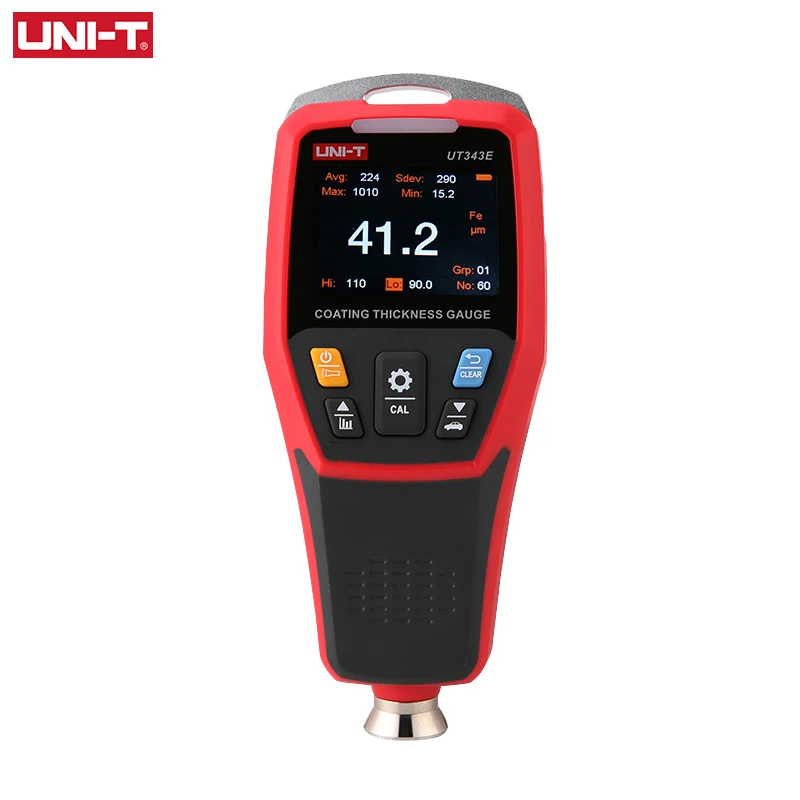 UNI-T Coating Thickness Gauge UT343E 0-2000µm Car Film Paint Thickness Tester TFT Screen Display With Bluetooth