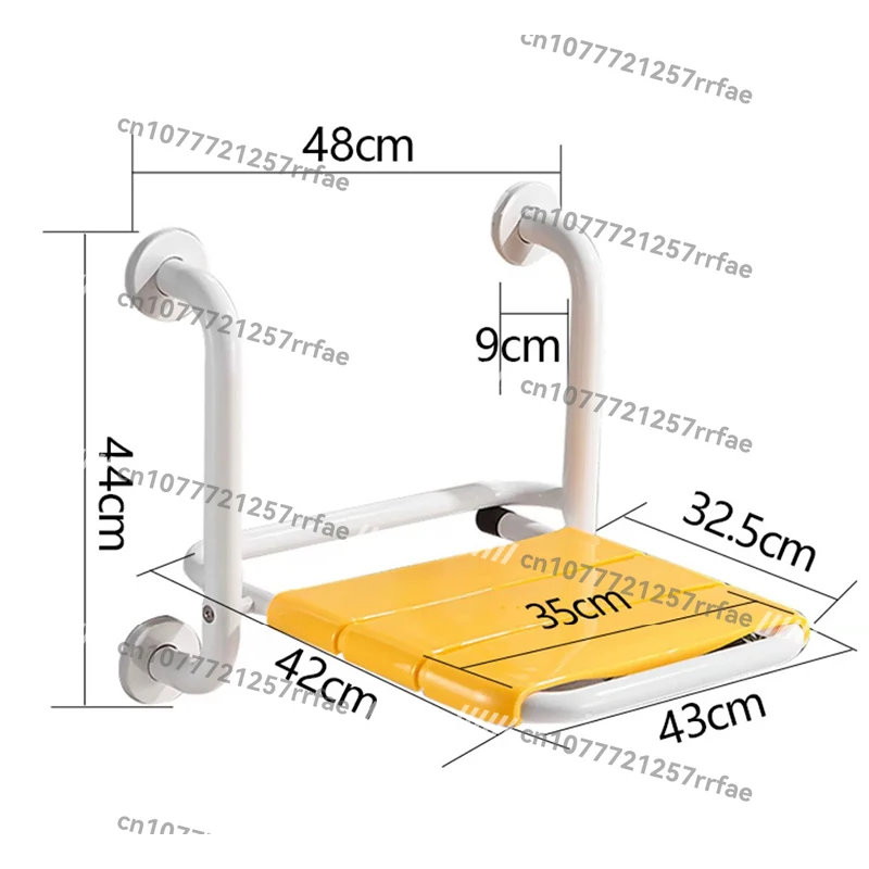 Foldable Bathroom Shower Stool Wall Mounted Comfort Seat Safety Shower Chair