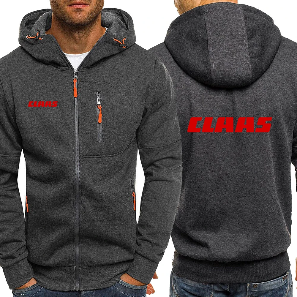 2023 New Men's CLAAS Printing Fashion Clothes Fleece Hoodies Spring And Autumn Comfortable Casual Zipper Jackets Sweatshirt Coat