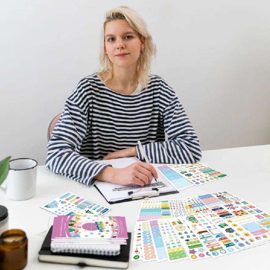 Year Month Day Plan Sticker Book, Planner Stickers Book, Diary Scraper Book, Ledger Sticker Book