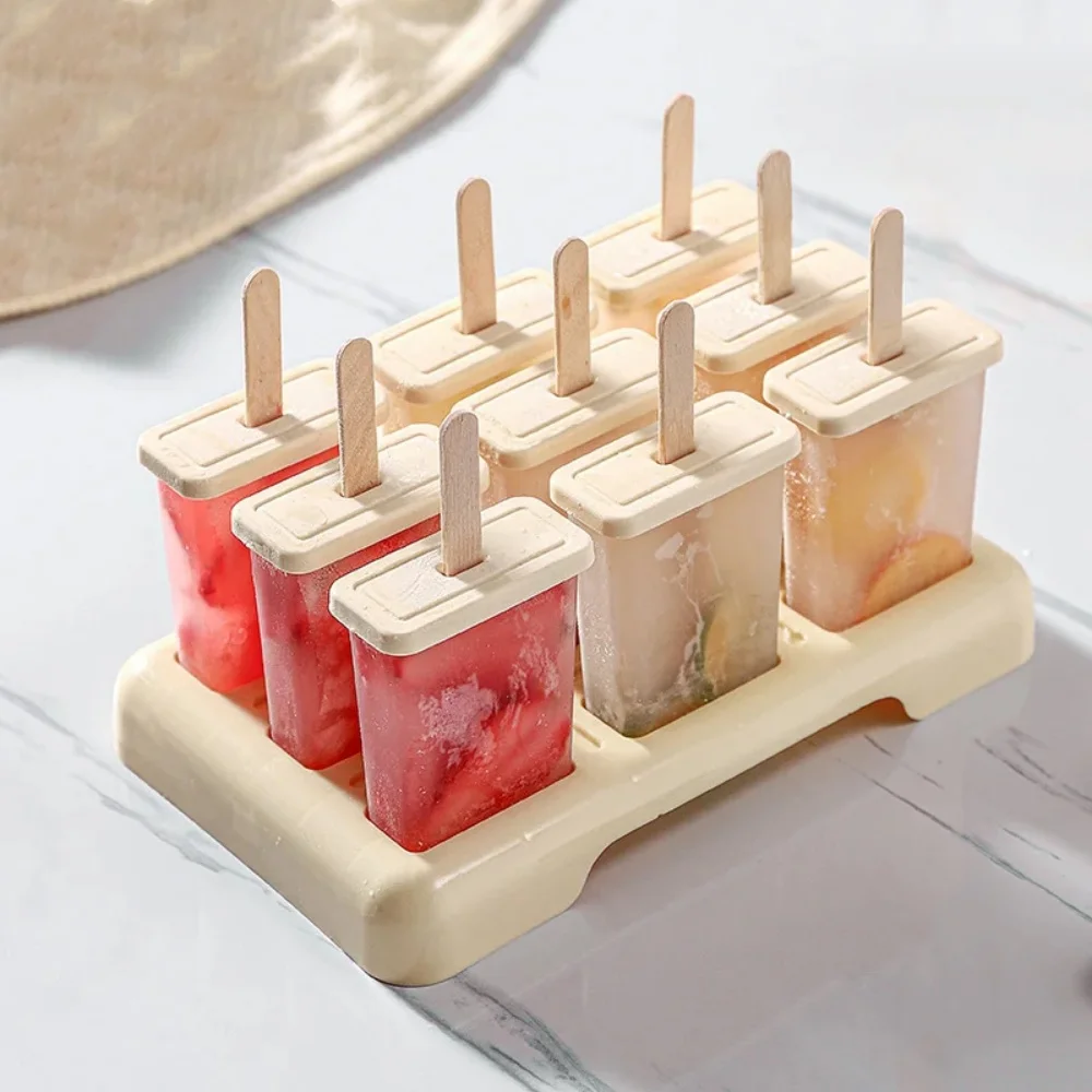 9/4hole Ice Cream Maker Plastic Homemade Ice Box DIY Ice-lolly Mold Kitchen Popsicle Making Gadgets Custom Ice Cube Machine