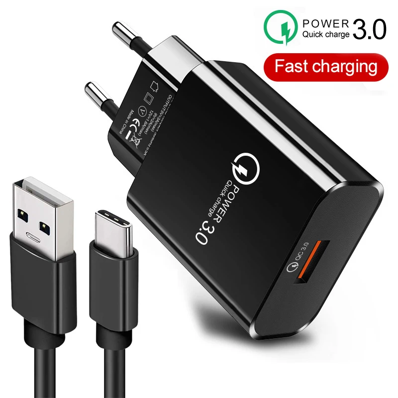 Fast Charger USB EU Wall Mobile Phone Charger For Xiaomi POCO X3 NFC M3 10T lite 10 9 Redmi 9 Note 9 8 Pro Type C Charger Cable