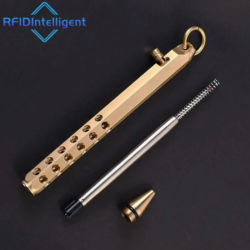 Retro Business Signature Pen Brass Bolt Action Tactical Pen Security Protection Personal Defense Tools School Office Stationery