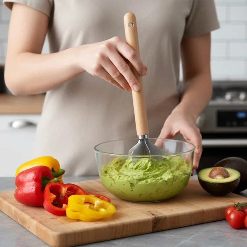 Stainless steel 304 mashing knife 6 knives potato mud press household kitchen cooked chicken miner