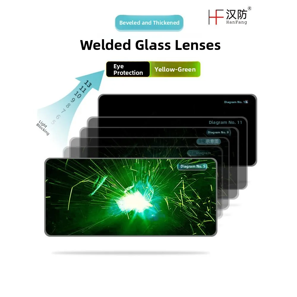 Transparent Welding Glasses Green Glass Protection Goggles Cap with  Grinding for Arc Welding Black White Blue Light Prot...