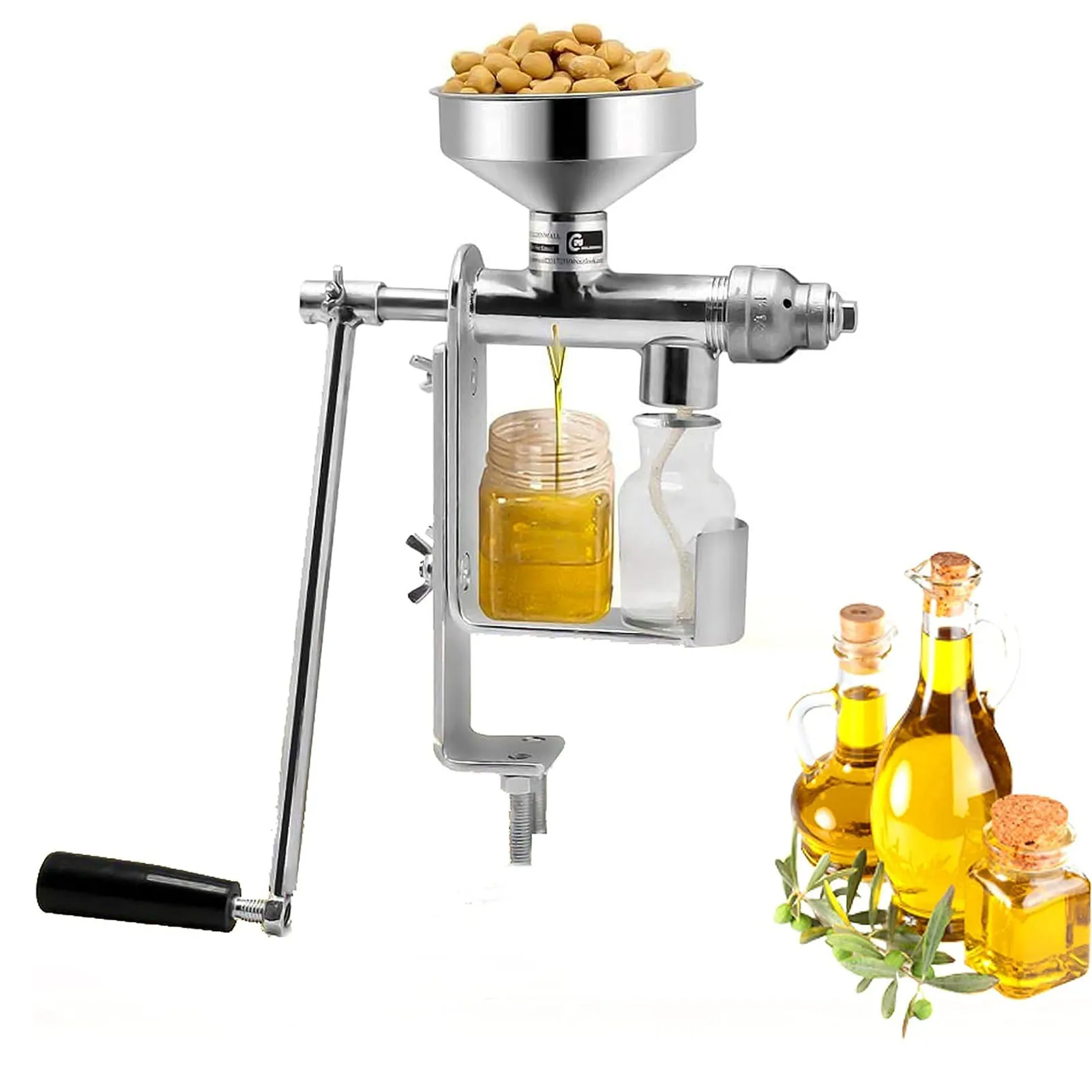 Stainless Steel Oil Press Machine Easy Operation Cold Hot Press Easy to Clean Oil Maker for Nuts Seed Home