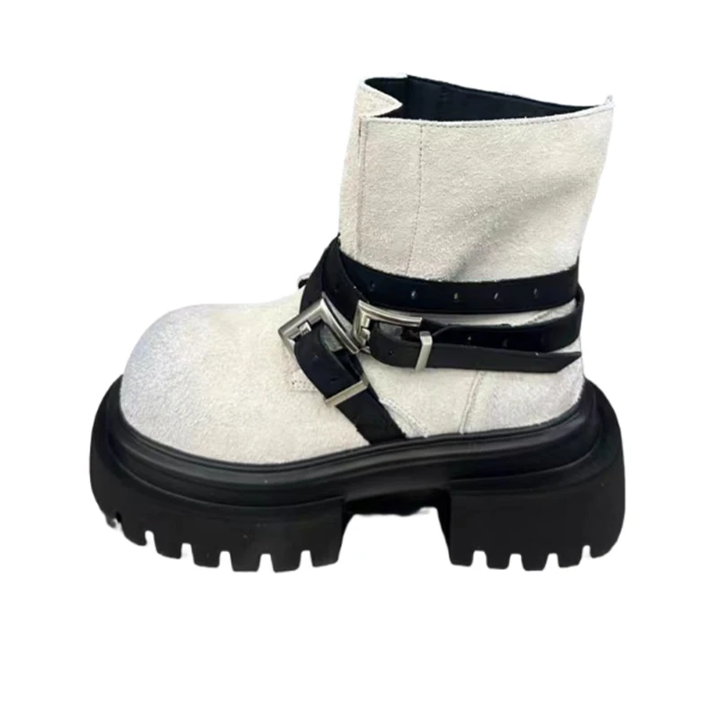 Flats Platform Women Ankle Boots Suede Casual Sport Shoes Fashion Winter New Boots 2025 Brand Designer Mujer Motorcycle Botas