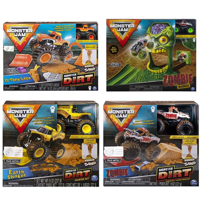 

Monster Jam Grave Digger El Toro Loco Earth Shaker Monster Dirt Deluxe Set 1:64 Scale Die-Cast Truck Models Boys Birthday Gifts