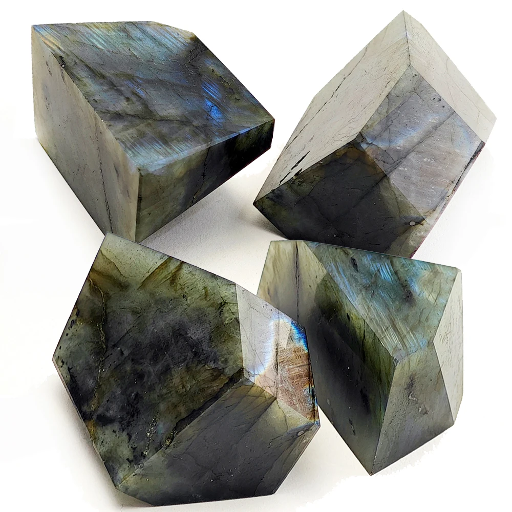 Natural Labradorite Geometry Irregular Shape Burnishing Crystal Raw Stone Polyhedral Labradorite Landscape Stone Home Decor