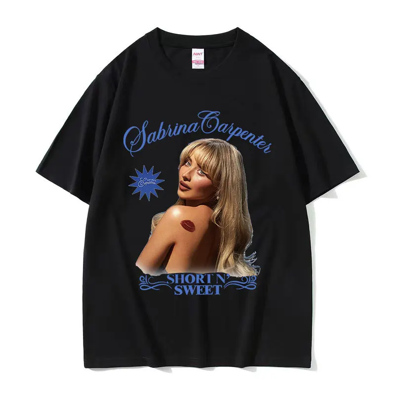 Sabrina Carpenter Short N Sweet 2024 New Album T Shirt Men Women Retro Aesthetic Fashion T-shirts 100% Cotton Oversized T-shirt