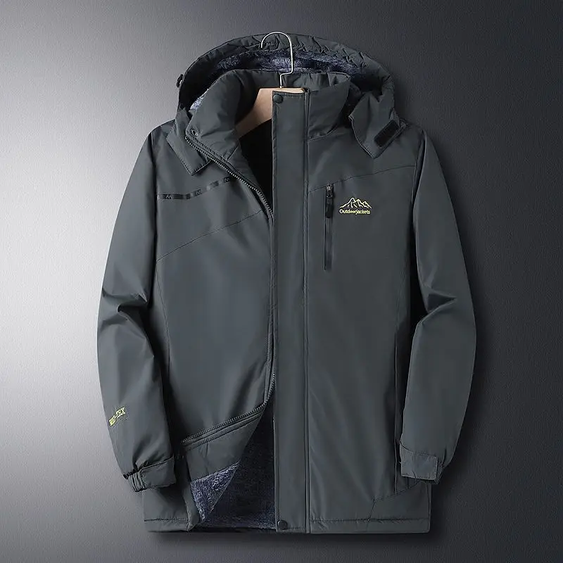 メンズ冬用ジャケット フード付き 新しい冬用パーカー 男性 中年 高齢者 お父さんのコート 防風 プラスサイズの服 作業服 アウトドア