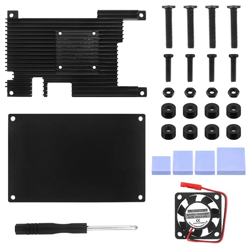 

-FDDT For Orange Pi 5 / 5B Aluminum Alloy Case Active & Passive Metal Cooling Enclouse With Fan Heat Sinks Protection