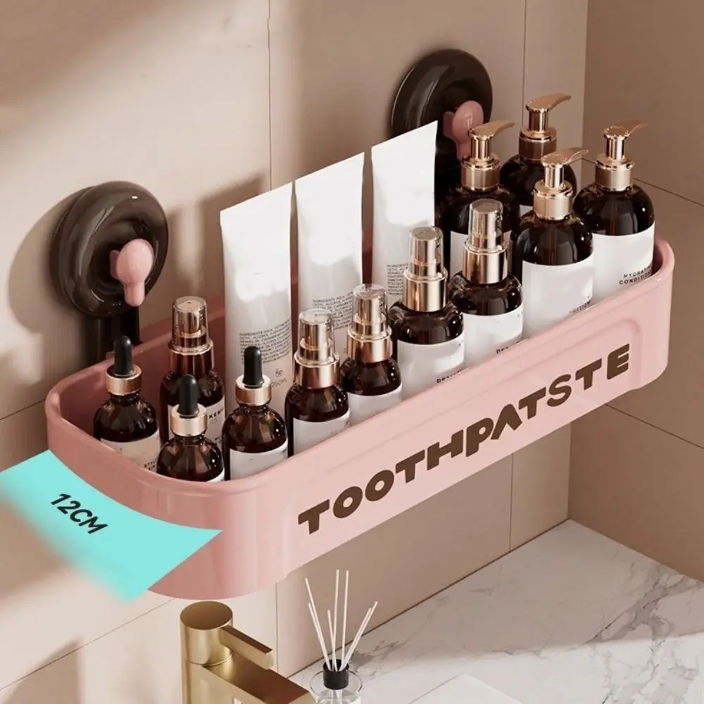 

Plastic Suction Cup Storage Rack Punch Free Wall Mounted Bathroom Shelf Large Capacity Drain Wall Shower Shampoo Rack Bathroom