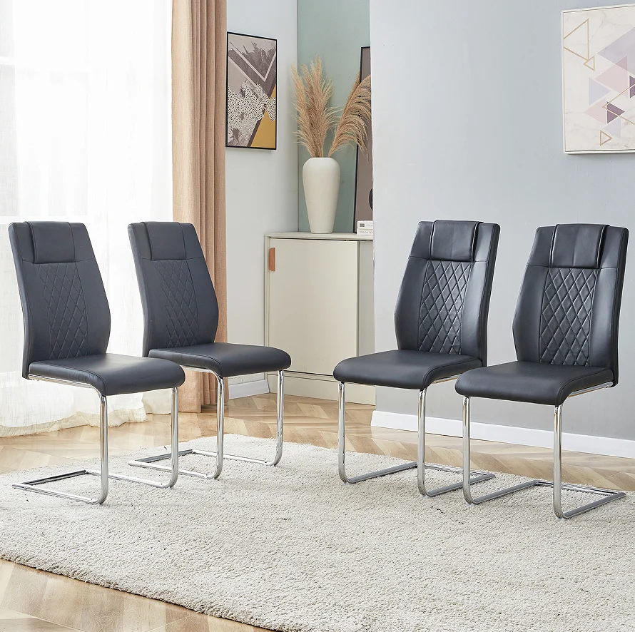 #Modern Velvet Upholstered Dining Chairs With Metal Legs Durable & Eco-Friendly Set Of 4 For Home Furniture Hotel Use