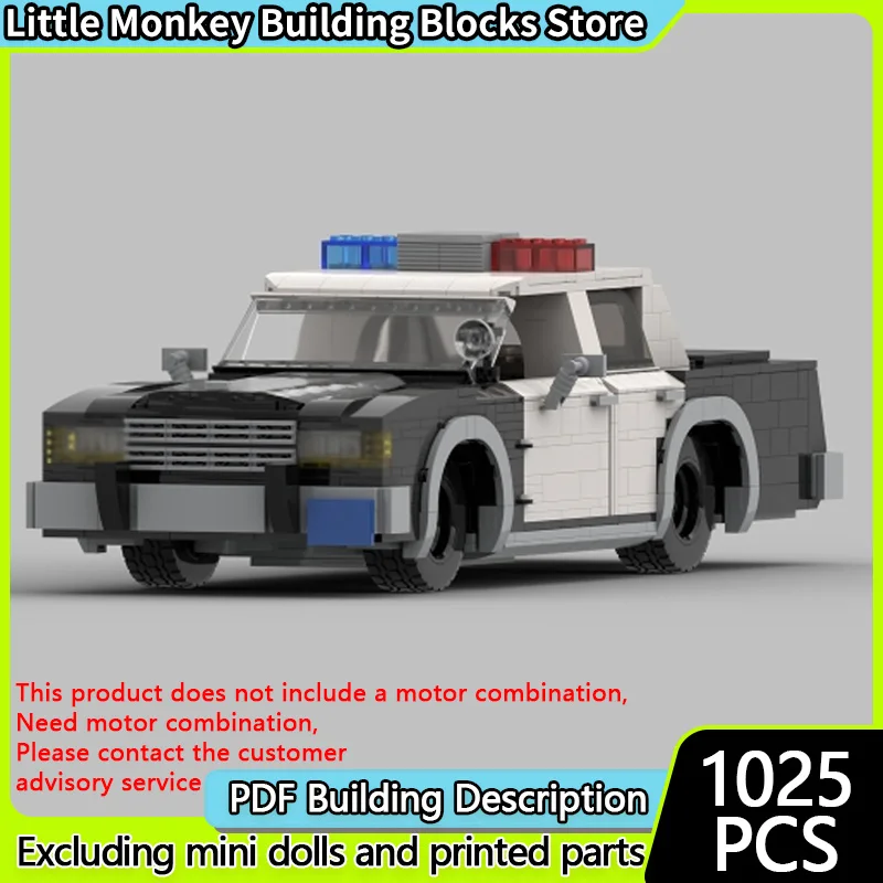 Speed Racing Car Model MOC Building Bricks Classic Police Car Modular Technology Children Holiday Gifts Assemble Toys Suit