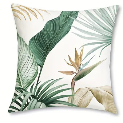 Pillow Cases Pillow Cases Embroidered Tropical Leaf Pattern Sofa Bedroom Cushion Cover Single Sided Printing Without Pillow Core