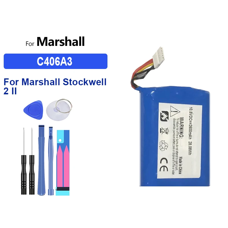 2600mAh Portable Battery C406A3 For Marshall Stockwell 2 II 2nd Bluetooth Wireless Speaker Big Power Bateria