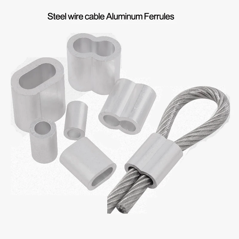 M1 Để M12 Nhiều Thông Số Kỹ Thuật Thép Dây Cáp Dây Cố Định Clip 8-Hình Dáng Đôi Lỗ Nhôm Ferrules KẹP UốN vòng Lặp