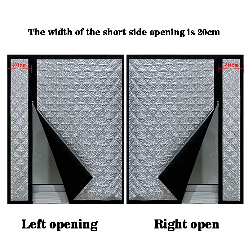 Side zipper cotton curtain, double-layer thickened household cold proof and warm curtain, windproof, cold proof, self-adhesive
