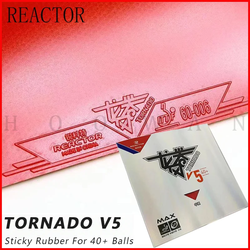 Reactor TORNADO V5 Sticky Loop Table Tennis Rubber With ITTF Approved Medium Hard with Max Internal Energy Ping Pong Sponge