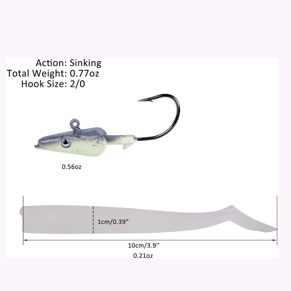 5Pcs Jig Head Soft Artificial Bait Kit Paddle Tail Trout Winter Fishing Lure Set Silicone Wobbler For Trolling Sea Bass Swimbait