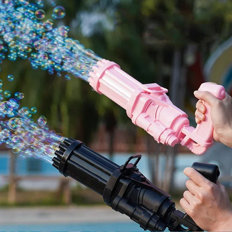 18 穴ガトリングバブルマシン子供のおもちゃ大型ガトリングバブルガンプラスチックおもちゃ屋外自動バブルブロワーマシンドロップシップ