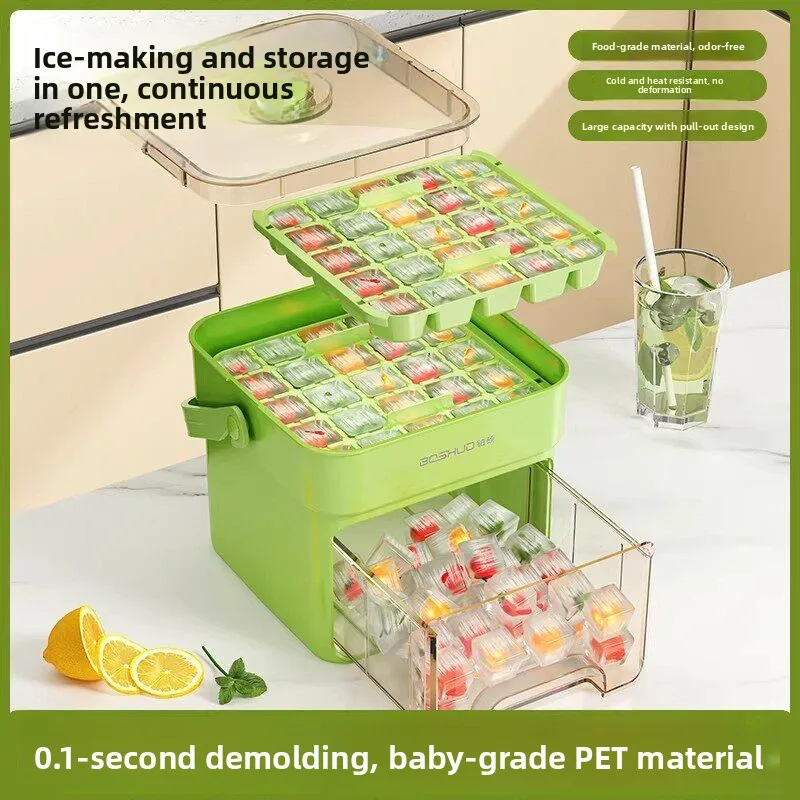 Small Home Use Food Grade Ice Maker Press Ice Tray Ice Making Box Kitchen Essential Oil Diffuser Personal Care Appliance