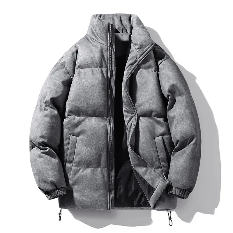 Winter Nieuwe Retro Parkas Jas Heren 2023 Streetwear Losse Jas Oversized Warme Vrouwen Effen Jas Faux Suède Paar Puffer Jas