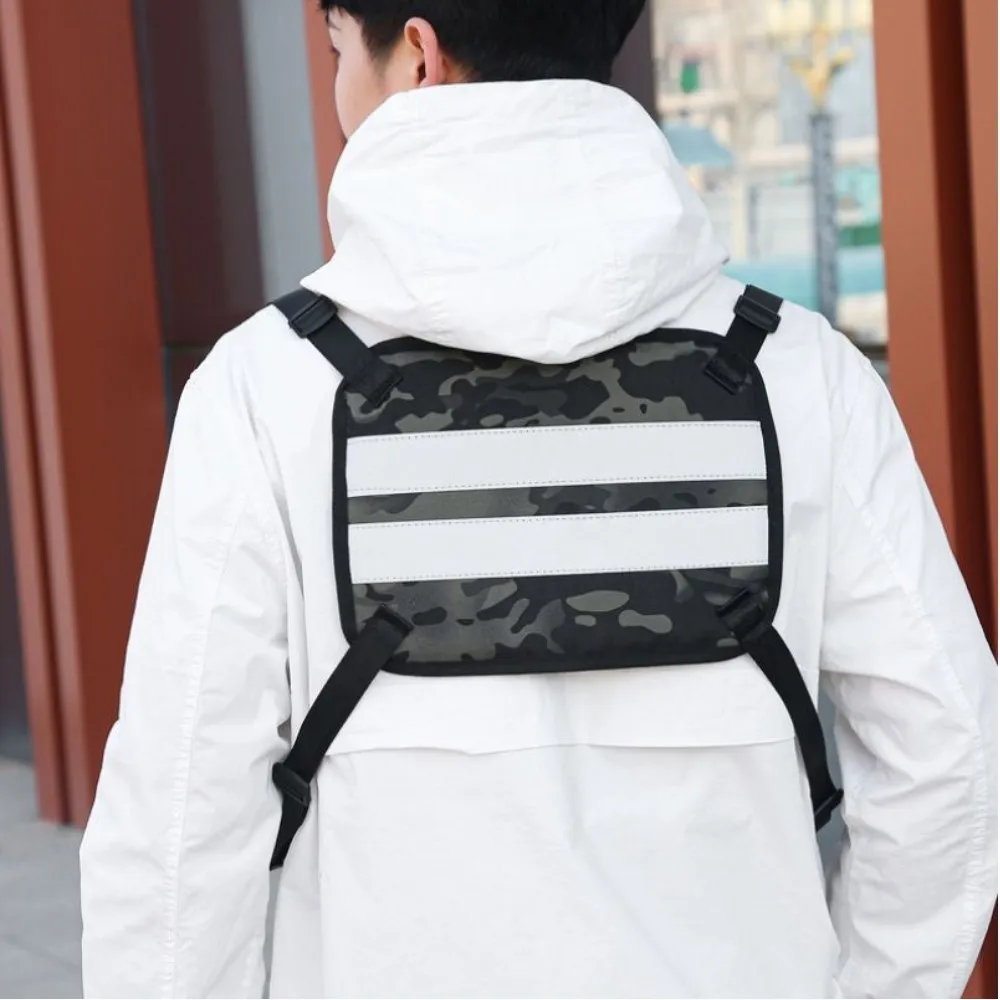 [Both hands free] Reflective vest black 1 piece home interior safety/self-defense supplies industrial safety goods safety vest