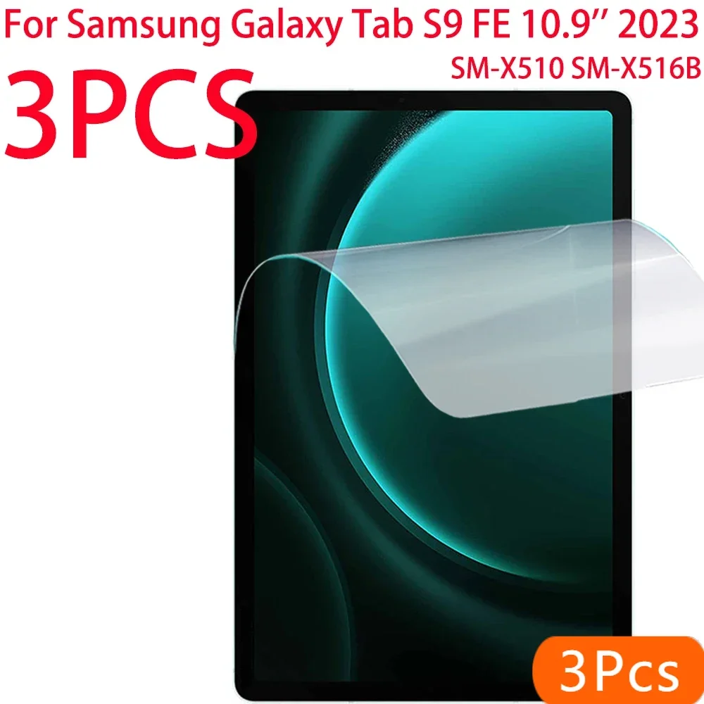 

3 упаковки мягкой пленки для защиты экрана из ПЭТ для Samsung Galaxy Tab S9 FE 10,9 дюйма, 2023, защитная пленка SM-X510 SM-X516B X510 X516B