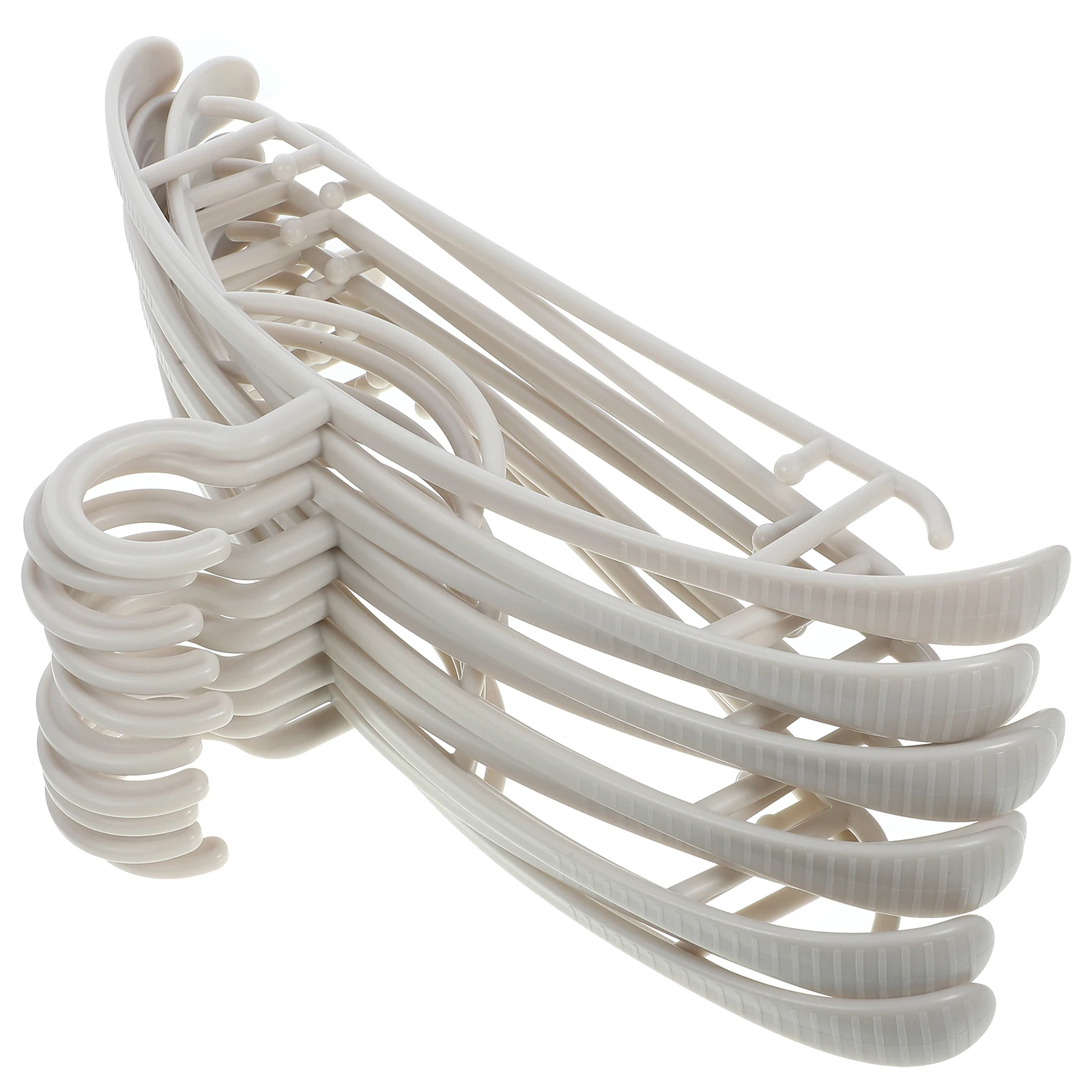 

10pcs Non-slip Widened Clothes Hangers Heavy Duty Plastic Coat Hanger White Large Shoulder Design Home Hotel Use